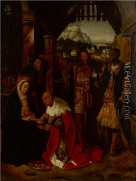 Adoration Of The Magi Oil Painting - Adriaen Isenbrant