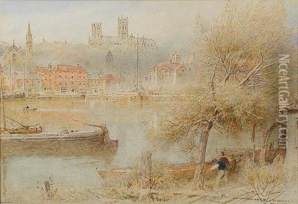 Lincoln Oil Painting - Albert Goodwin