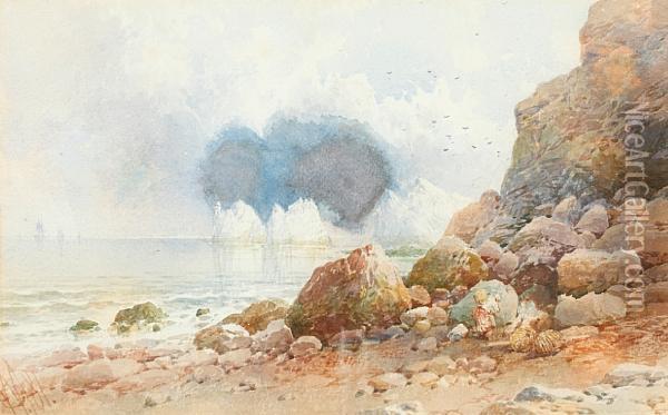 The Needles, Isle Of Wight Oil Painting - William Cook Of Plymouth