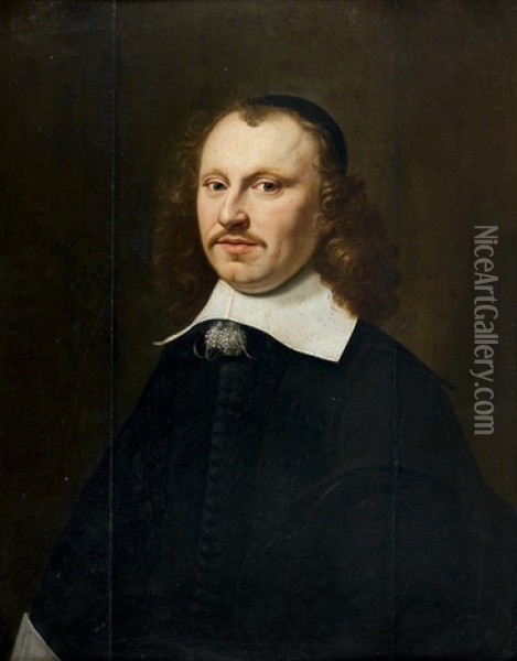 Portrait D'homme Au Col Blanc Oil Painting - Cornelis De Man