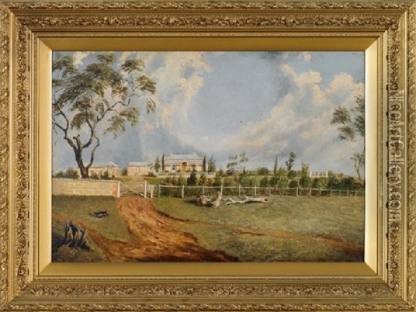 Homestead, South Australia Oil Painting - James Shaw