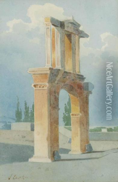 Hadrian's Gate, Athens Oil Painting - Stefano Lanza