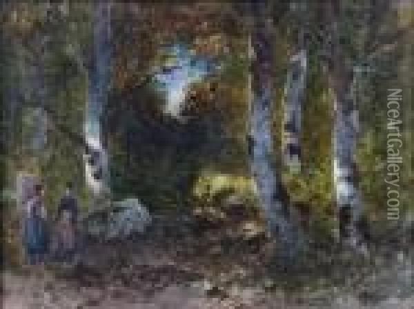 Chemin Dans Un Bois Touffu Oil Painting - Ciceri, Eugene