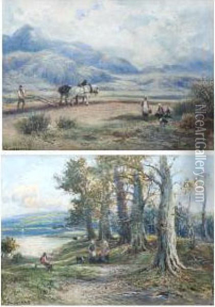 'ploughing In The Fells Oil Painting - William Manners