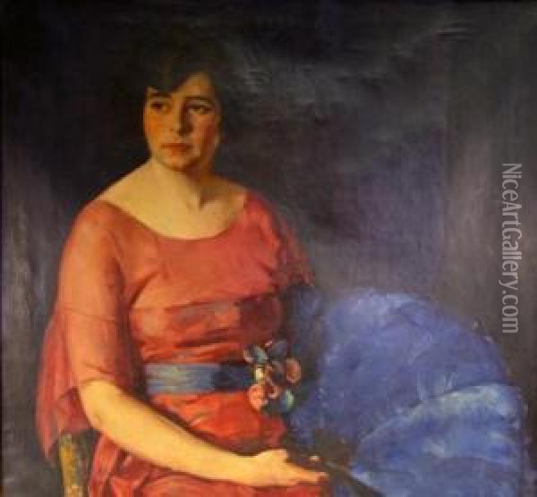 Portrait Of A Woman Oil Painting - Maurice, Morris Molarsky