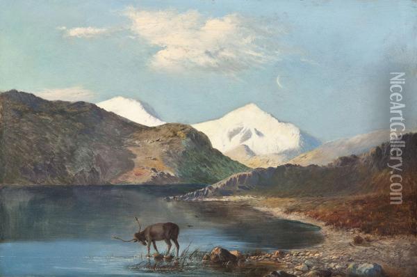 Gebirgssee In Schottland Oil Painting - Alfred de Breanski
