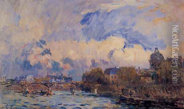 Paris, the Seine at Pont des Arts and the Institute Oil Painting - Albert Lebourg