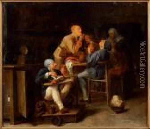 Les Fumeurs Dans Une Taverne Oil Painting - Adriaen Brouwer
