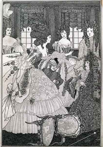 'The Battle of the Beaux and the Belles', 1896 Oil Painting - Aubrey Vincent Beardsley