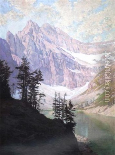 Canadian Rockies Oil Painting - Harold Broadfield Warren
