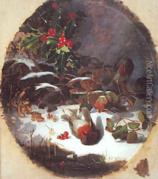 The Four Seasons- Winter, 1872 Oil Painting - Eloise Harriet Stannard