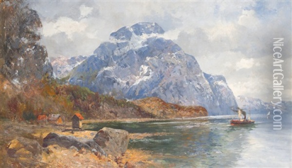 Am Trondjemfjord In Norwegen Oil Painting - Karl Paul Themistocles von Eckenbrecher