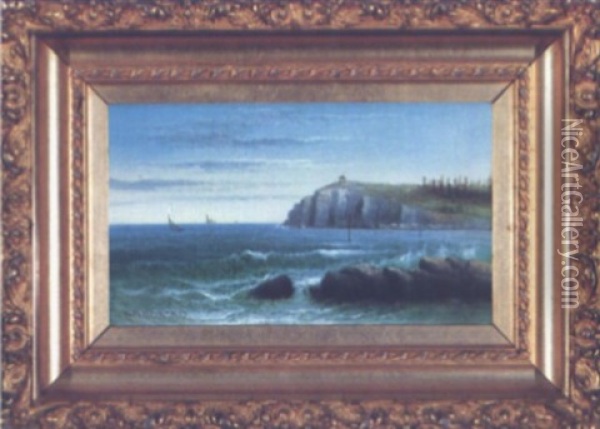 Whitehead, Cushings Island, Casco Bay Oil Painting - George M. Hathaway