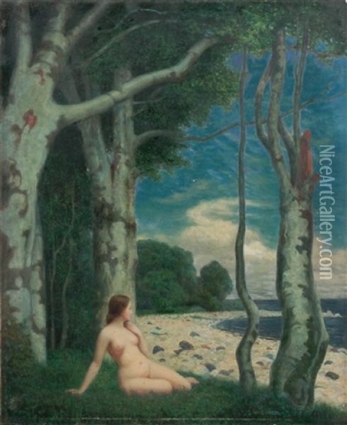 Weiblicher Akt Am Meer Oil Painting - Hans Unger