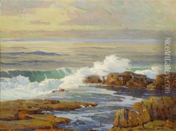 The Drenched Rocks Oil Painting - Jack Wilkinson Smith