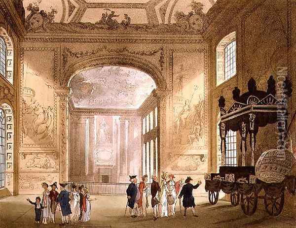 Greenwich Hospital from Ackermanns Microcosm of London Oil Painting - T. Rowlandson & A.C. Pugin