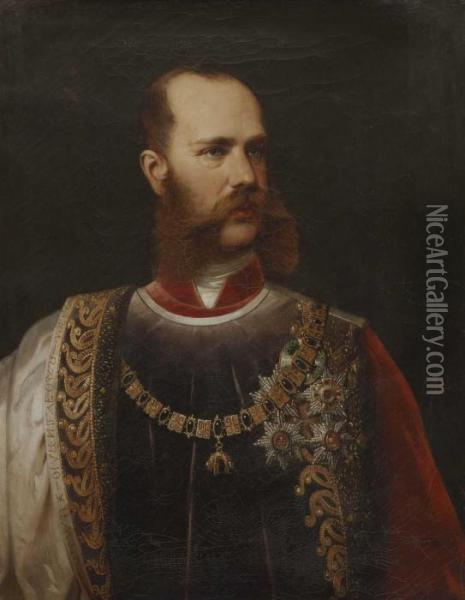 Kaiser Franz Joseph I. Von Osterreich Oil Painting - Franz, Russ Jnr.