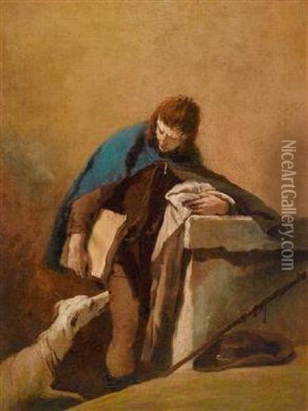 Der Hl.rochus Mit Dem Hund Oil Painting - Giovanni Battista Tiepolo