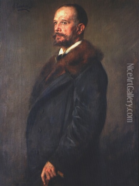 Portrait Des Herrn C. Schmidt Oil Painting - Franz Seraph von Lenbach