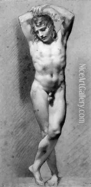 Male Nude Standing Oil Painting - Pierre-Paul Prud'hon