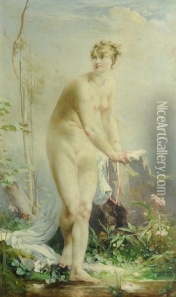 The Bather Oil Painting - Joseph Victor Ranvier