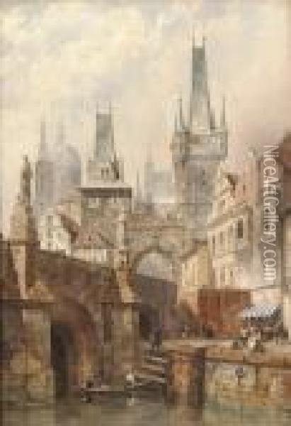 The Charles Bridge, Prague Oil Painting - Thomas Shotter Boys