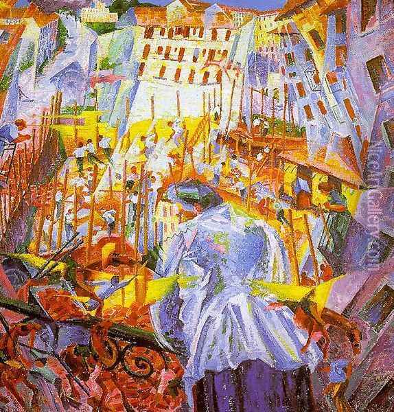 Street Noises Invade the House 1911 Oil Painting - Umberto Boccioni