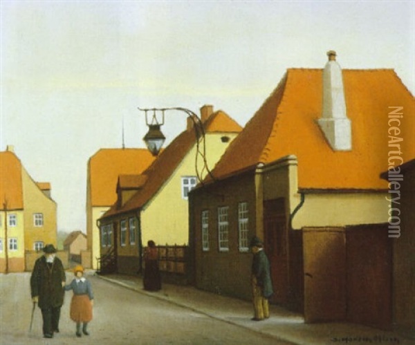 Ved Det Gamle Vaegterhus I Christinsfeld Oil Painting - Jeppe Madsen Ohlsen