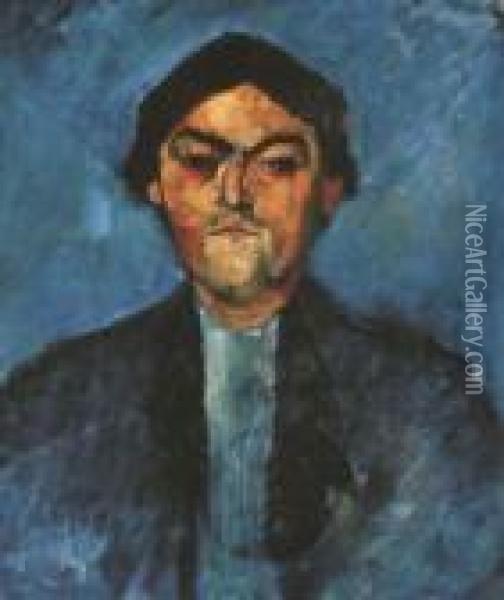 Le Typographe (pedro) Oil Painting - Amedeo Modigliani
