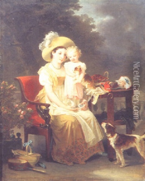 La Jeune Mere Oil Painting - Marguerite Gerard