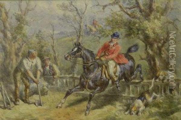 Woodland Hunting - Full Cry Oil Painting - John Frederick Tayler