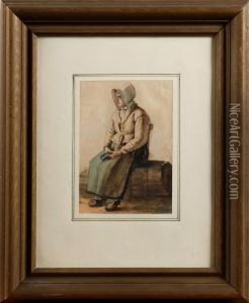 Kvinna I Folkdrakt Oil Painting - Fritz Von Dardel