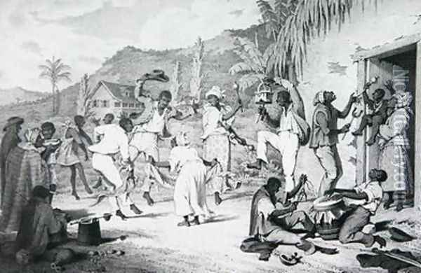 Negro Dance, from 'West India Scenery with Illustrations of Negro Character', 1836 Oil Painting - Richard Bridgens