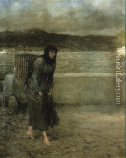 Fishergirl Oil Painting - George Henry Boughton