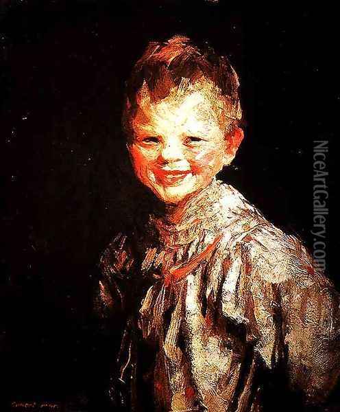 Laughing Child, Henri, 1907 Oil Painting - Robert Henri