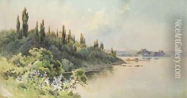 A view of the coast of Corfu Oil Painting - Angelos Giallina