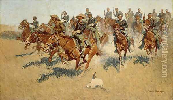 On the Southern Plains 1907 Oil Painting - Frederic Remington