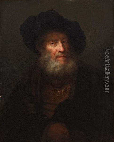Portrait Of A Rabbi Oil Painting - Alexis Grimou