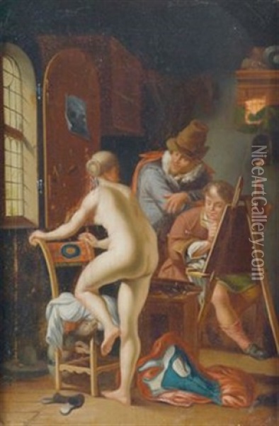 Im Atelier Des Malers Oil Painting - Frans van Mieris the Elder