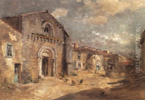 Eglise Romaine Oil Painting - Edmond Marie Petitjean