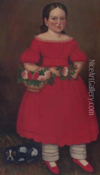 Portrait Of Virginia Ada Wright Oil Painting - Milton W. Hopkins