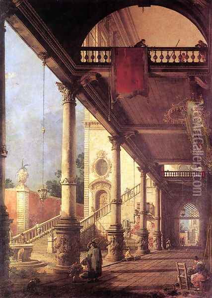 Perspective Oil Painting - (Giovanni Antonio Canal) Canaletto