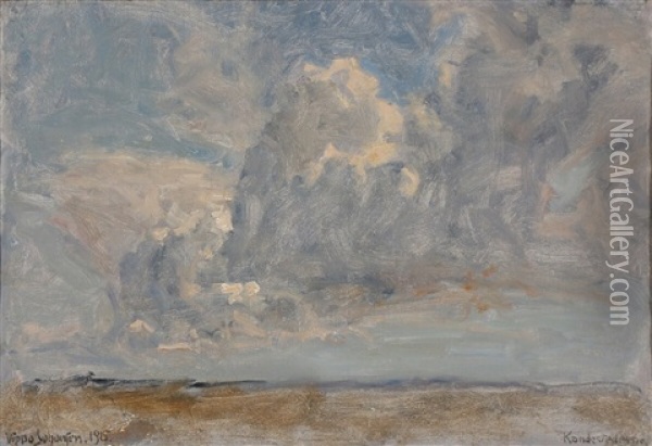 Study Of Clouds Oil Painting - Viggo Johansen