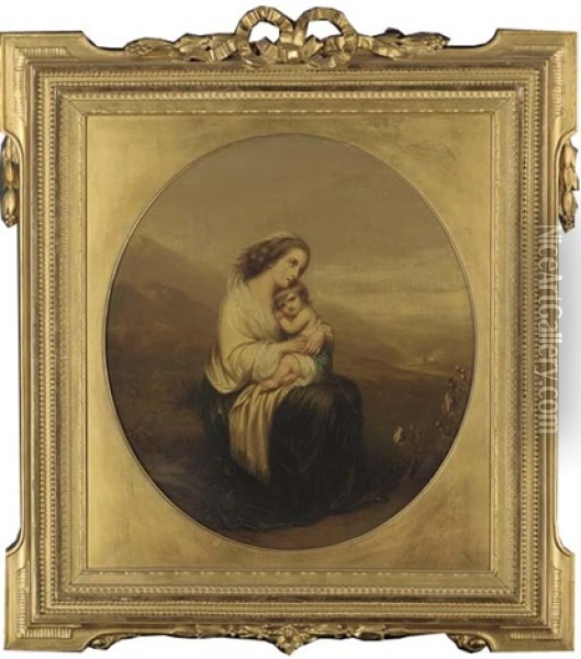 A Warm Embrace Oil Painting - Fanny (Fanny Corr) Geefs
