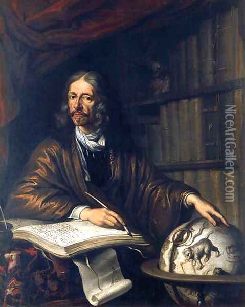 Johannes Hevelius, Astronomer Oil Painting - Daniel Schultz