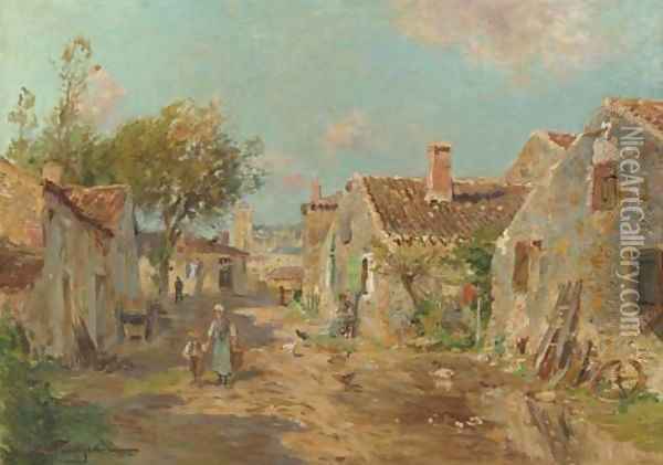 A Talmont (Vendee) Oil Painting - Edmond Marie Petitjean