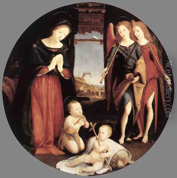 The Adoration of the Christ Child 1505 Oil Painting - Piero Di Cosimo