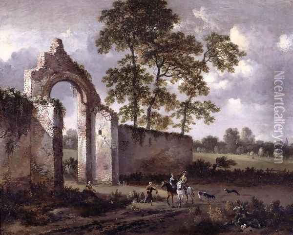 Landscape with a Ruined Archway Oil Painting - Jan Wynants