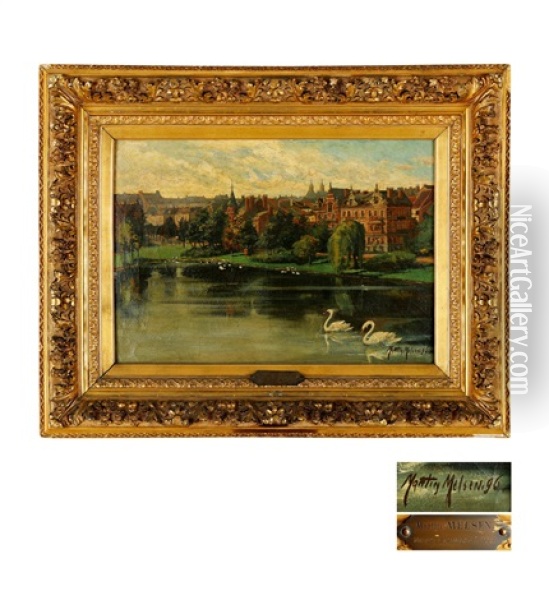 Swan Lake Oil Painting - Marten Melsen
