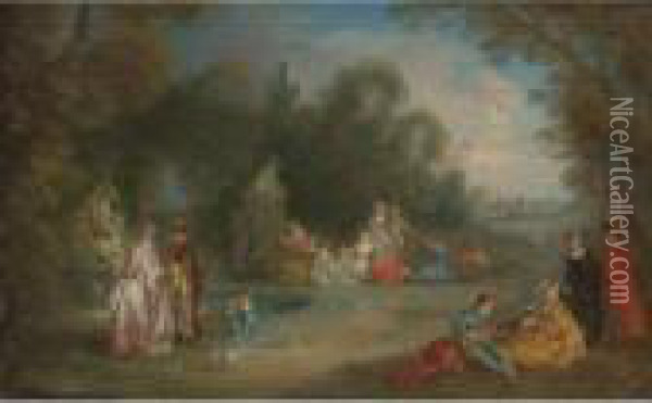 Fete Champetre Oil Painting - Christian Wilhelm Ernst Dietrich